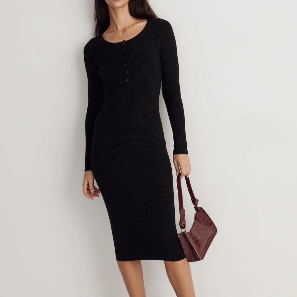 Madewell Tight black sweater dress